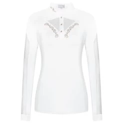 FairPlay Cathrine Long Sleeved Competition Shirt With RoseGold Details -Equestrian Clothing Shop 09712 0303 CATHRINE ROSEGOLD LS front