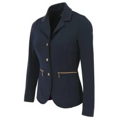 Equi Theme Athens Ladies Competition Jacket Black With Rose Gold
