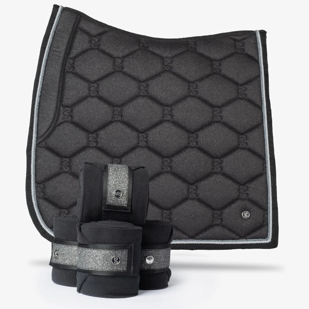 PS Of Sweden Stardust Fleece Bandages Set Of 4 BLACK *SET DISCOUNT SEE BELOW* 2 PS Of Sweden Stardust Fleece Bandages Set Of 4 BLACK *SET DISCOUNT SEE BELOW* - Image 2