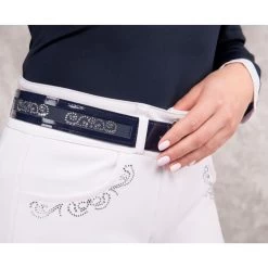 FairPlay Clarence Chic Patent Leather Belt With Crystal Details