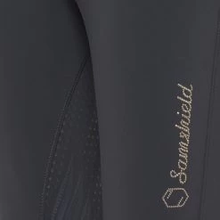 Samshield Diane Full Seat Breeches With Rose Gold Metal Dot Detail -Equestrian Clothing Shop DIANE METAL DOTS FULL GRIP DARK SHADOW RG DETAIL