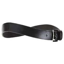 Curved Handmade Leather Belt -Equestrian Clothing Shop EMB Belt Black Silver 2