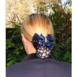Hair Clip With Net Indie Diamante Flower -Equestrian Clothing Shop ERA Indie navy 2