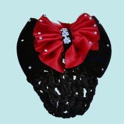 Hair Clip With Net Indie Diamante Flower -Equestrian Clothing Shop ERA Indie red