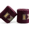 Equestrian Stockholm Fleece Bandages Set Of 4 MERLOT CRYSTAL GOLD