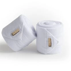 Equestrian Stockholm Fleece Bandages White -Equestrian Clothing Shop ES Bandages White Gold 1