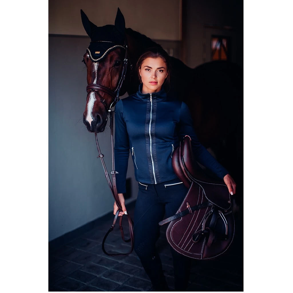 Equestrian Stockholm Fleece Jacket - Navy 2 Equestrian Stockholm Fleece Jacket - Navy - Image 2