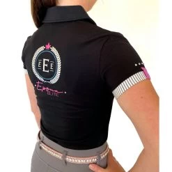 Epona Elite Grace Ladies Polo Shirt BLACK -Equestrian Clothing Shop Epona polo shirt black4