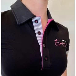 Epona Elite Grace Ladies Polo Shirt BLACK -Equestrian Clothing Shop Epona polo shirt black5