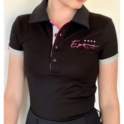 Epona Elite Grace Ladies Polo Shirt BLACK -Equestrian Clothing Shop Epona polo shirt black6