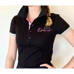 Epona Elite Grace Ladies Polo Shirt BLACK -Equestrian Clothing Shop Epona polo shirt black8