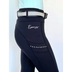 Epona Elite SCARLET Riding Tights BLACK CRYSTAL -Equestrian Clothing Shop Epona tight black3
