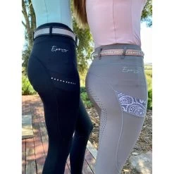 Epona Elite FLEUR Riding Tights GREY PAISLEY 25 Epona Elite FLEUR Riding Tights GREY PAISLEY -Equestrian Clothing Shop Epona tight grey black2