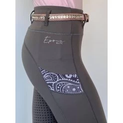 Epona Elite FLEUR Riding Tights GREY PAISLEY 21 Epona Elite FLEUR Riding Tights GREY PAISLEY -Equestrian Clothing Shop Epona tight grey4