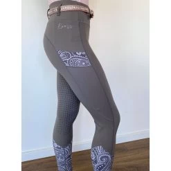 Epona Elite FLEUR Riding Tights GREY PAISLEY 22 Epona Elite FLEUR Riding Tights GREY PAISLEY -Equestrian Clothing Shop Epona tight grey6