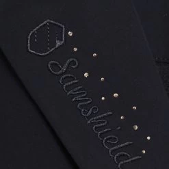 Samshield Frac Crystal Taill Coat With Rose Gold Detail -Equestrian Clothing Shop FRAC CRYSTAL FBRIC BLACK RG DETAIL 1