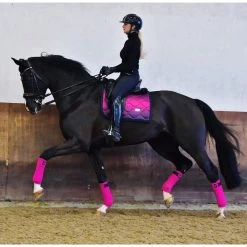 Equestrian Stockholm Faded Fuchsia Dressage Saddle Pad -Equestrian Clothing Shop FadedFuchsiaDRandbandages.jpegSQ