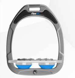 Flex-On Green Composite Inclined Ultra Grip Stirrups LIGHT GREY/GREY/LIGHT BLUE
