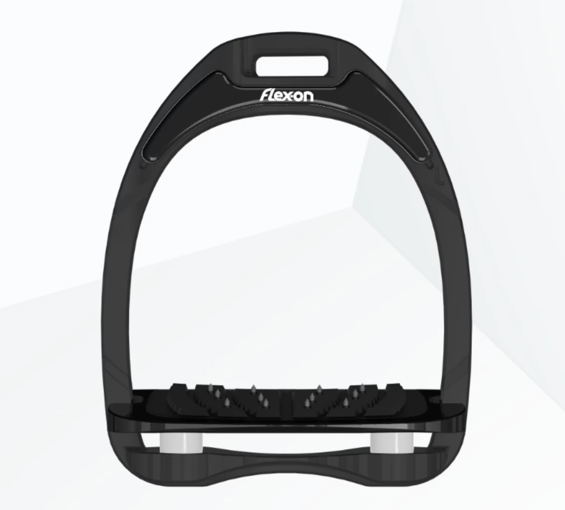Flex-On Aluminium Inclined Ultra Grip Stirrups BLACK/BLACK/WHITE 1 Flex-On Aluminium Inclined Ultra Grip Stirrups BLACK/BLACK/WHITE