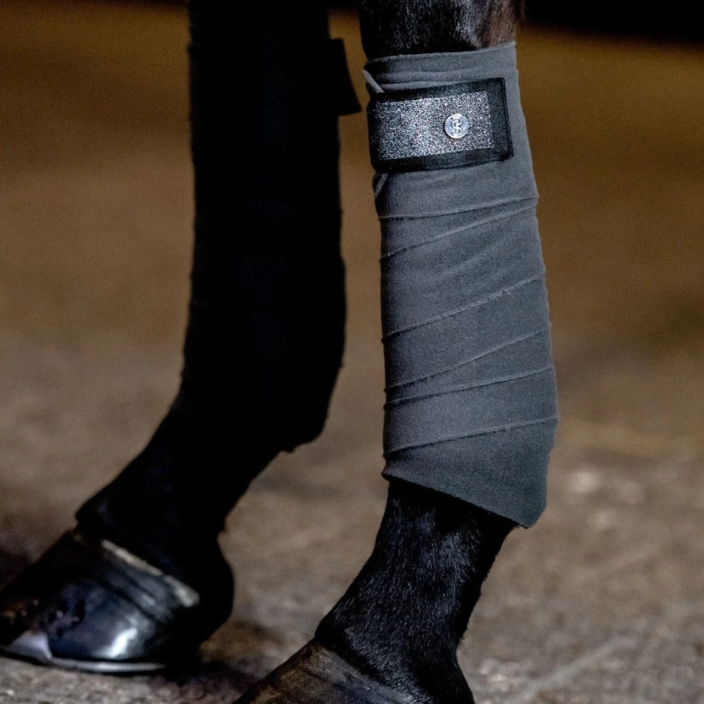 PS Of Sweden Stardust Fleece Bandages Set Of 4 GUN METAL *SET DISCOUNT SEE BELOW* 2 PS Of Sweden Stardust Fleece Bandages Set Of 4 GUN METAL *SET DISCOUNT SEE BELOW* - Image 2