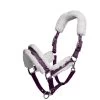Equestrian Stockholm Fur Lined Halter And Lead Set Orchid Bloom