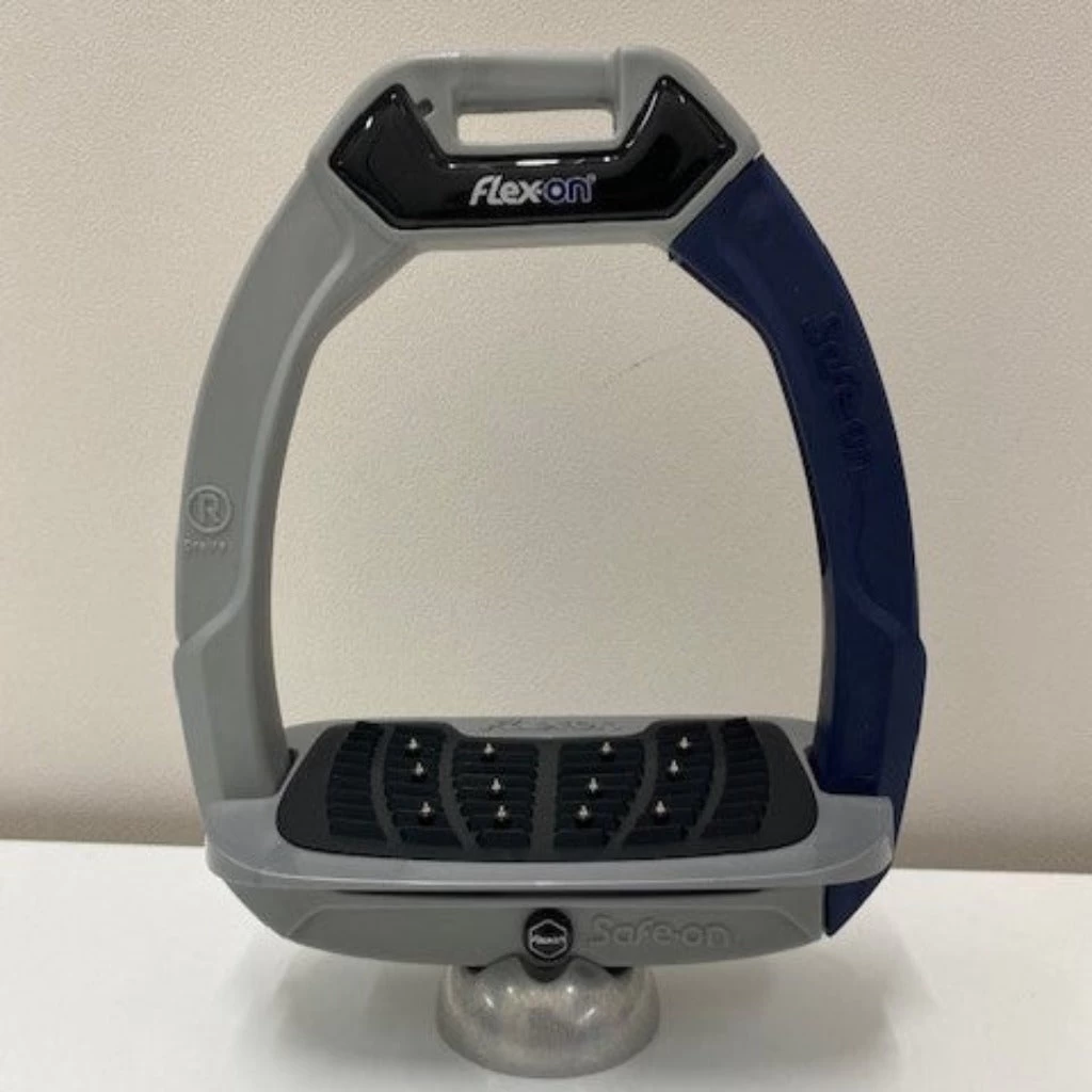 Flex On SAFE ON Stirrups Inclined Ultra Grip GREY/GREY/NAVY With NAVY ARM 2 Flex On SAFE ON Stirrups Inclined Ultra Grip GREY/GREY/NAVY With NAVY ARM - Image 2