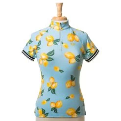 Kastel Lemon Print Cap Sleeve Sunshirt -Equestrian Clothing Shop Kastel lemons short sleevepaint3