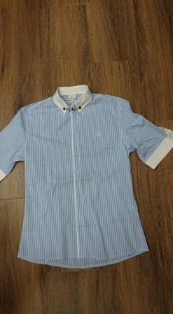 Lotus Romeo Mens Short Sleeve Stripe Shirt -Equestrian Clothing Shop LR men blue stripe.jpg 3