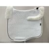 Mattes Dressage Saddle Pad White With Sheepskin Trim And White/Silver Piping FULL