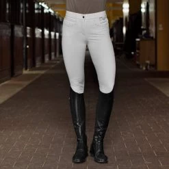 B Vertigo Olivia Silicone Full Seat Breeches WHITE -Equestrian Clothing Shop Oliva white breeches10