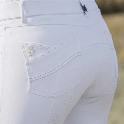 B Vertigo Olivia Silicone Full Seat Breeches WHITE