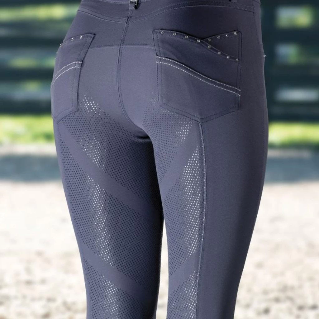 B Vertigo Olivia Silicone Full Seat Breeches NAVY 4 B Vertigo Olivia Silicone Full Seat Breeches NAVY - Image 4
