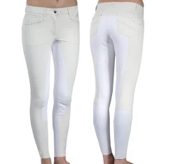 B Vertigo Olivia Silicone Full Seat Breeches WHITE -Equestrian Clothing Shop Oliviawh2