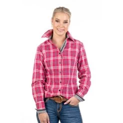 Hitchley And Harrow Country Check Shirt Pink-Black -Equestrian Clothing Shop PINK CHECK SHIRT3
