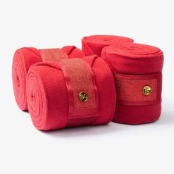 PS Of Sweden Stardust Fleece Bandages Set Of 4 DEEP RED