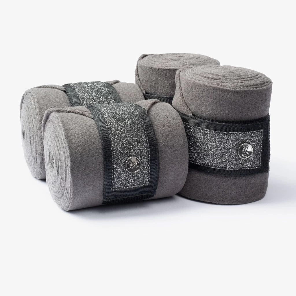 PS Of Sweden Stardust Fleece Bandages Set Of 4 GUN METAL *SET DISCOUNT SEE BELOW* 1 PS Of Sweden Stardust Fleece Bandages Set Of 4 GUN METAL *SET DISCOUNT SEE BELOW*