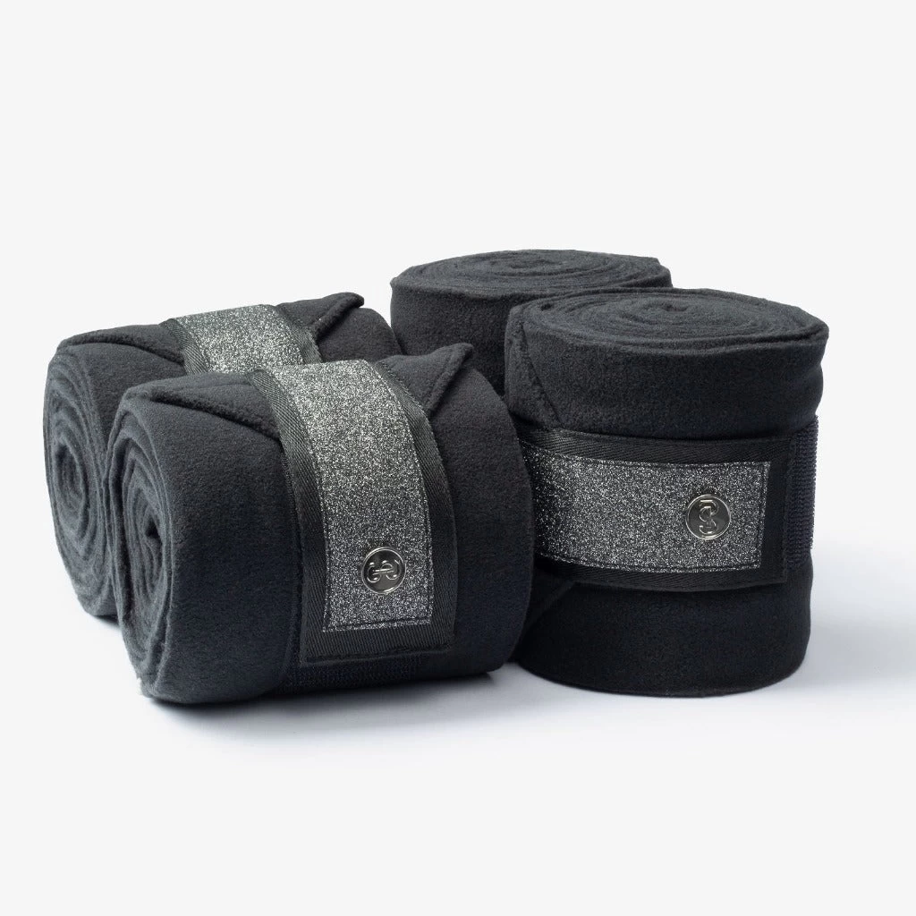 PS Of Sweden Stardust Fleece Bandages Set Of 4 BLACK *SET DISCOUNT SEE BELOW* 1 PS Of Sweden Stardust Fleece Bandages Set Of 4 BLACK *SET DISCOUNT SEE BELOW*