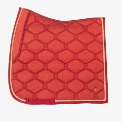 PS Of Sweden Stardust Dressage Saddle Pad DEEP RED COB *SET DISCOUNT SEE BELOW* -Equestrian Clothing Shop STARDUST DarkRed Gold Dress 9505 1500x2000px