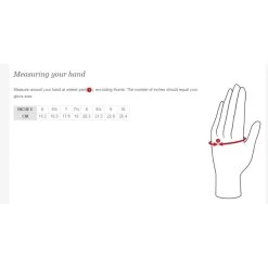 Tredstep Dressage Pro Gloves -Equestrian Clothing Shop Szie chart Gloves