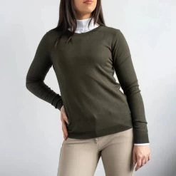 TKEQ Essential Crewneck Sweater -Equestrian Clothing Shop TKEQ essential green