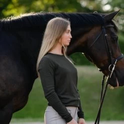 TKEQ Essential Crewneck Sweater -Equestrian Clothing Shop TKEQ essential green4