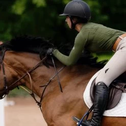 TKEQ Kennedy Seamless Long Sleeve Baselayer -Equestrian Clothing Shop TKEQ kennedy olive2