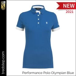 Tredstep Ladies Performance Polo -Equestrian Clothing Shop Tredstep Polo OlyBlue LPPOB