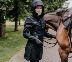 UHIP Mid Length Water Repellent Trench Coat BLACK -Equestrian Clothing Shop Trench 87cc1918 dcd5 441b a6dd cbe6df622aa3