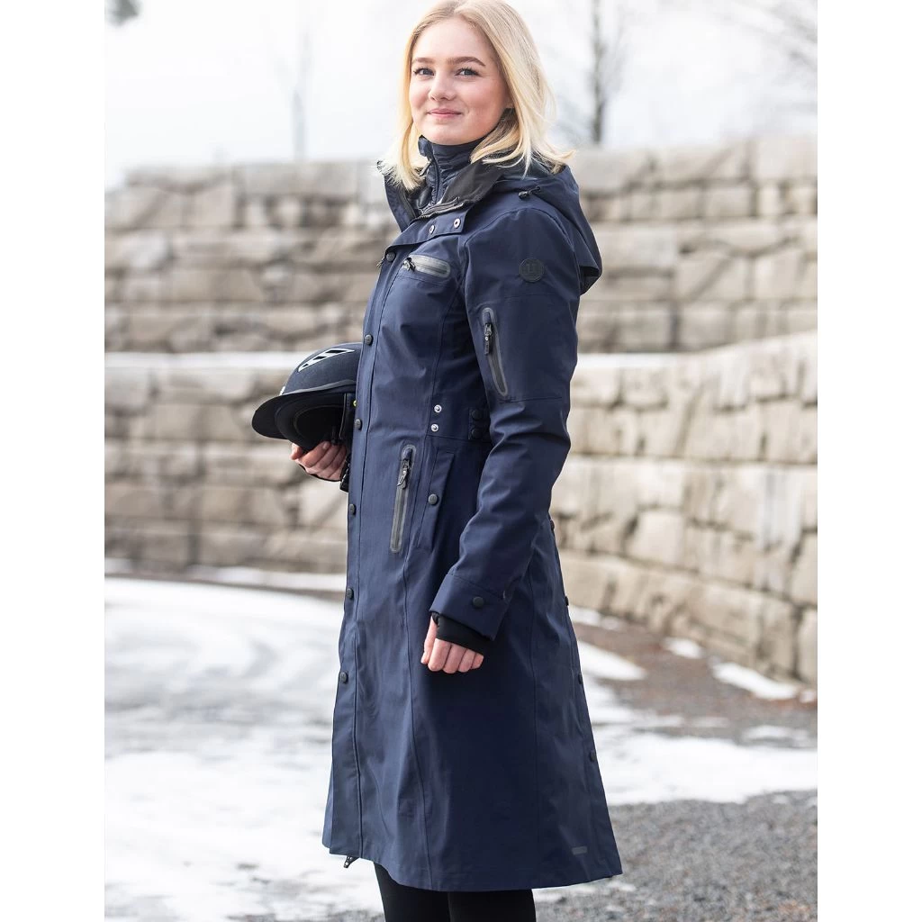 UHIP Mid Length Water Repellent Trench Coat DARK BLUE 1 UHIP Mid Length Water Repellent Trench Coat DARK BLUE