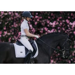 Equestrian Stockholm Dressage Saddle Pad White Perfection Silver Binding -Equestrian Clothing Shop White Perfection Silver Dressage