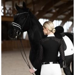 FairPlay Anita Long Sleeved Competition Shirt With Lace Sleeves -Equestrian Clothing Shop anita ls black4