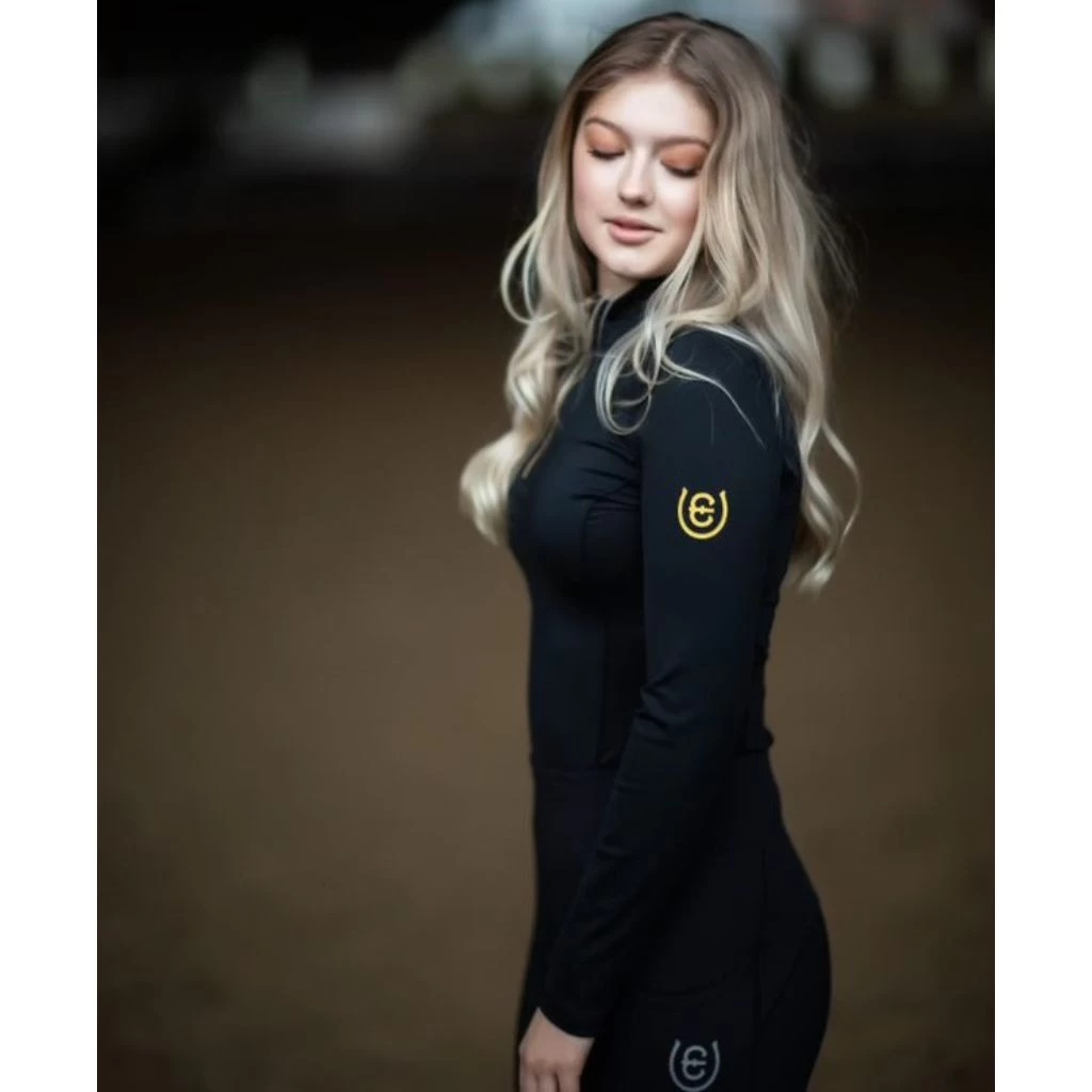Equestrian Stockholm Long Sleeved Vision Top Black Gold 3 Equestrian Stockholm Long Sleeved Vision Top Black Gold - Image 3