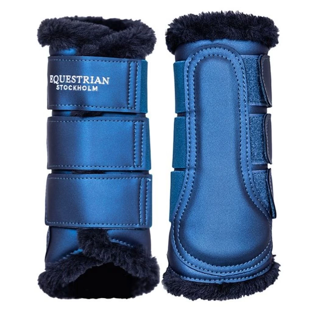 Equestrian Stockholm Fleece Lined Brushing Boots Blue Meadow 1 Equestrian Stockholm Fleece Lined Brushing Boots Blue Meadow