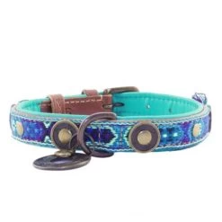 Dog With A Mission Boho Juan Fringed Dog Collar BLUE -Equestrian Clothing Shop boho juan 2 cm collar xxs 5431 en G 2
